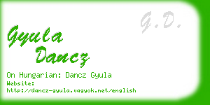 gyula dancz business card